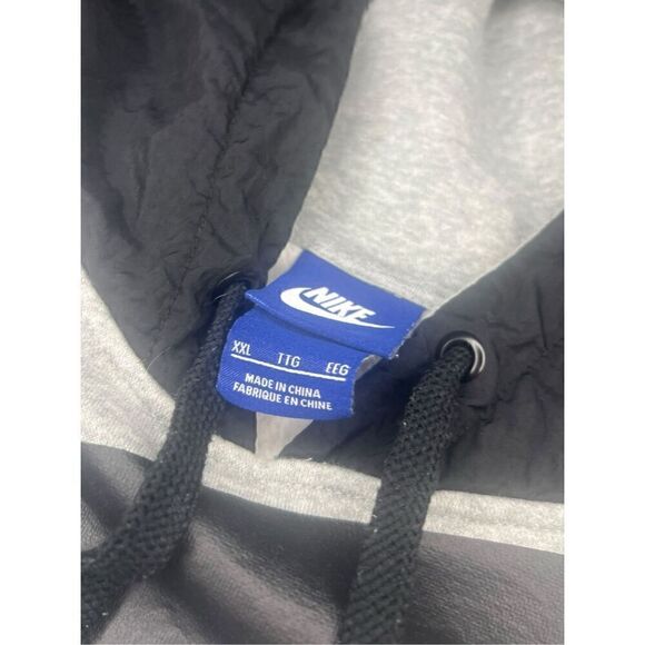 Vintage Nike Men’s 2X Hoodie Sweatshirt Gray Blue Tag Big Swoosh Logo - Picture 5 of 6